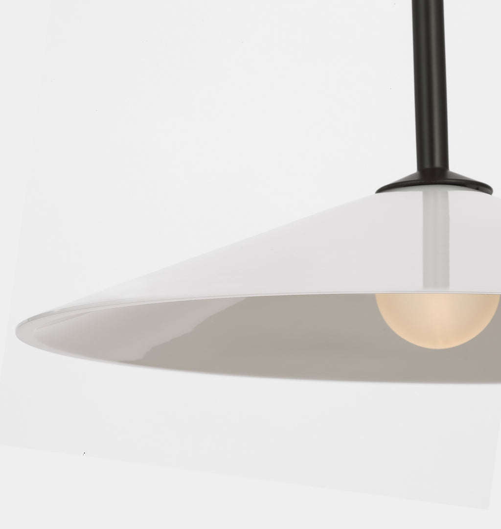 Ponce 13" Pendant Iron White Glass