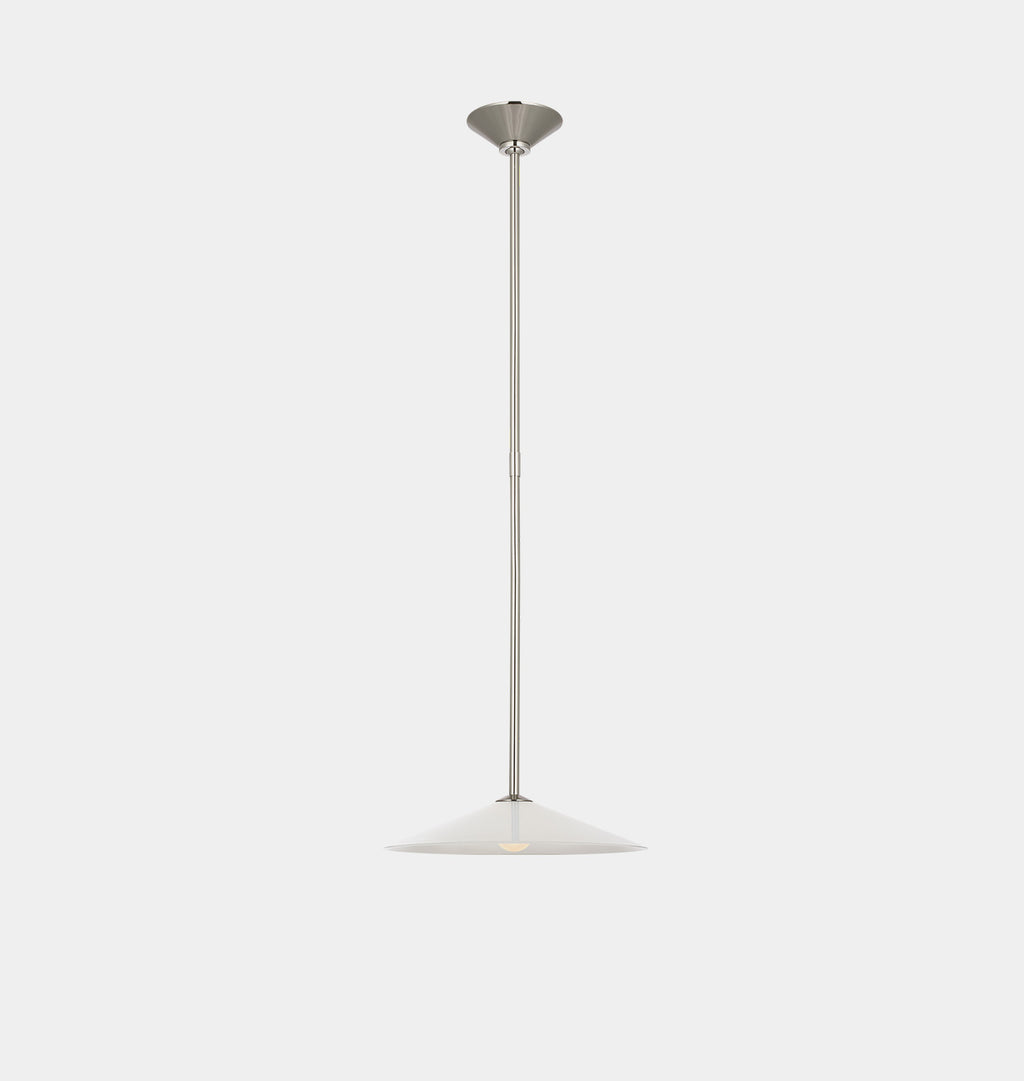 Ponce 13" Pendant Polished Nickel White Glass