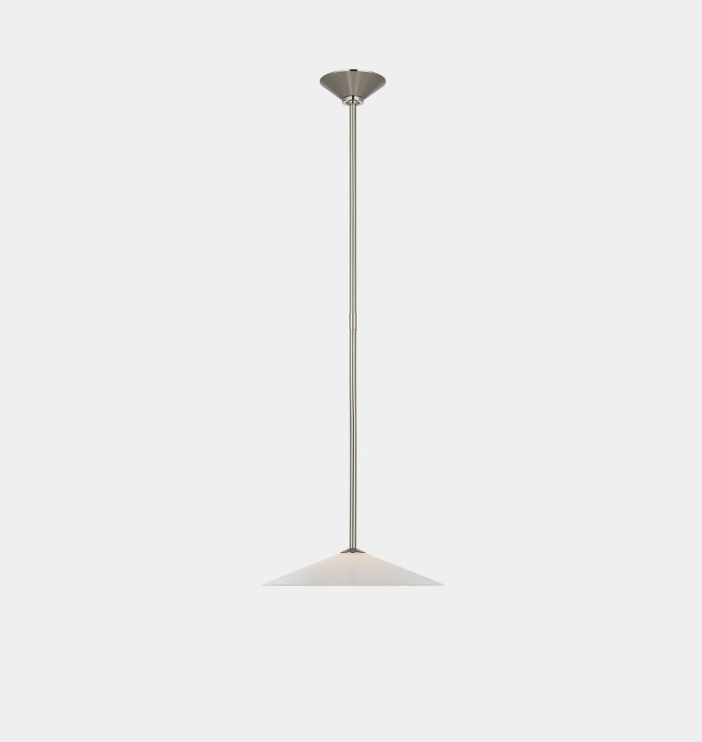 Ponce 13" Pendant Polished Nickel White Glass