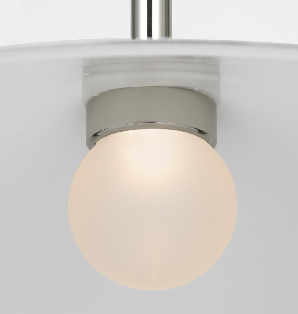 Ponce 13" Pendant Polished Nickel White Glass