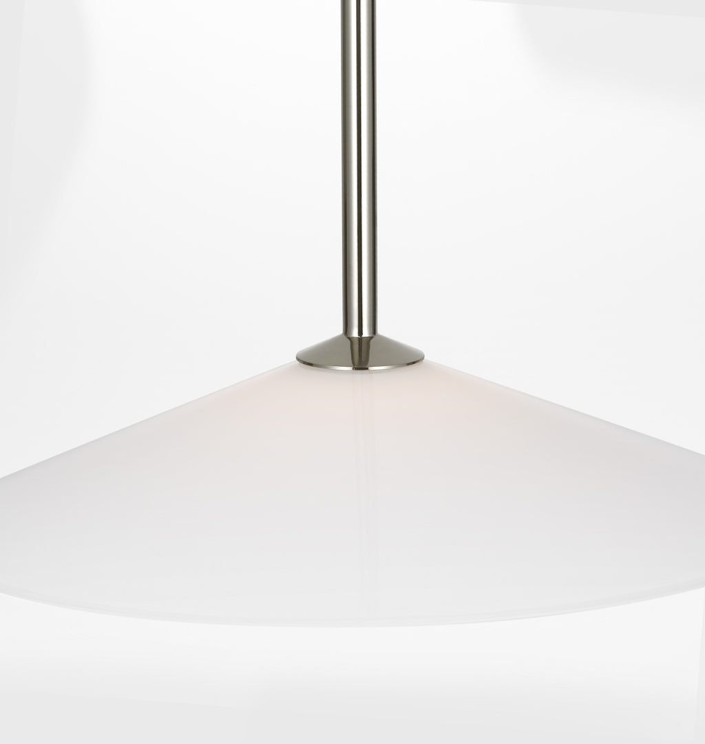 Ponce 13" Pendant Polished Nickel White Glass