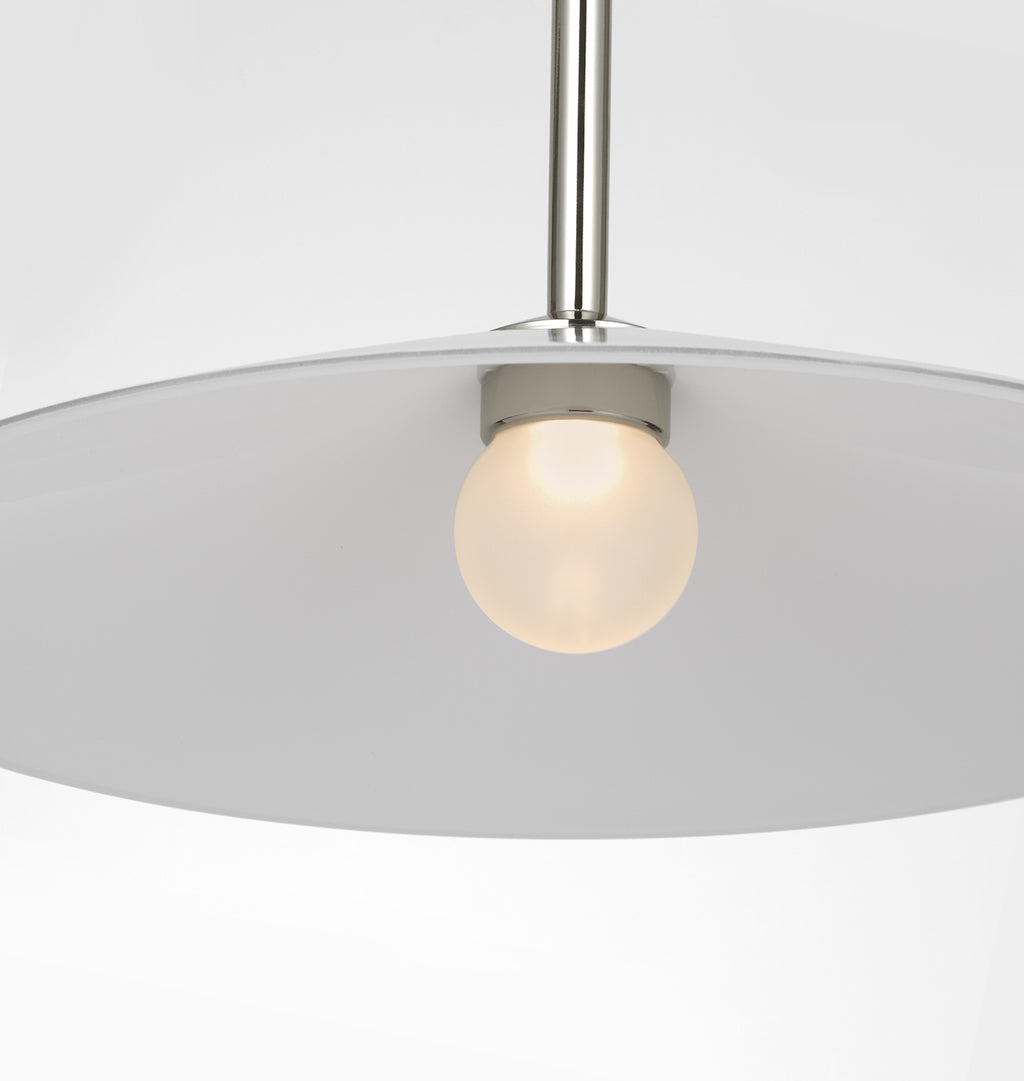 Ponce 13" Pendant Polished Nickel White Glass