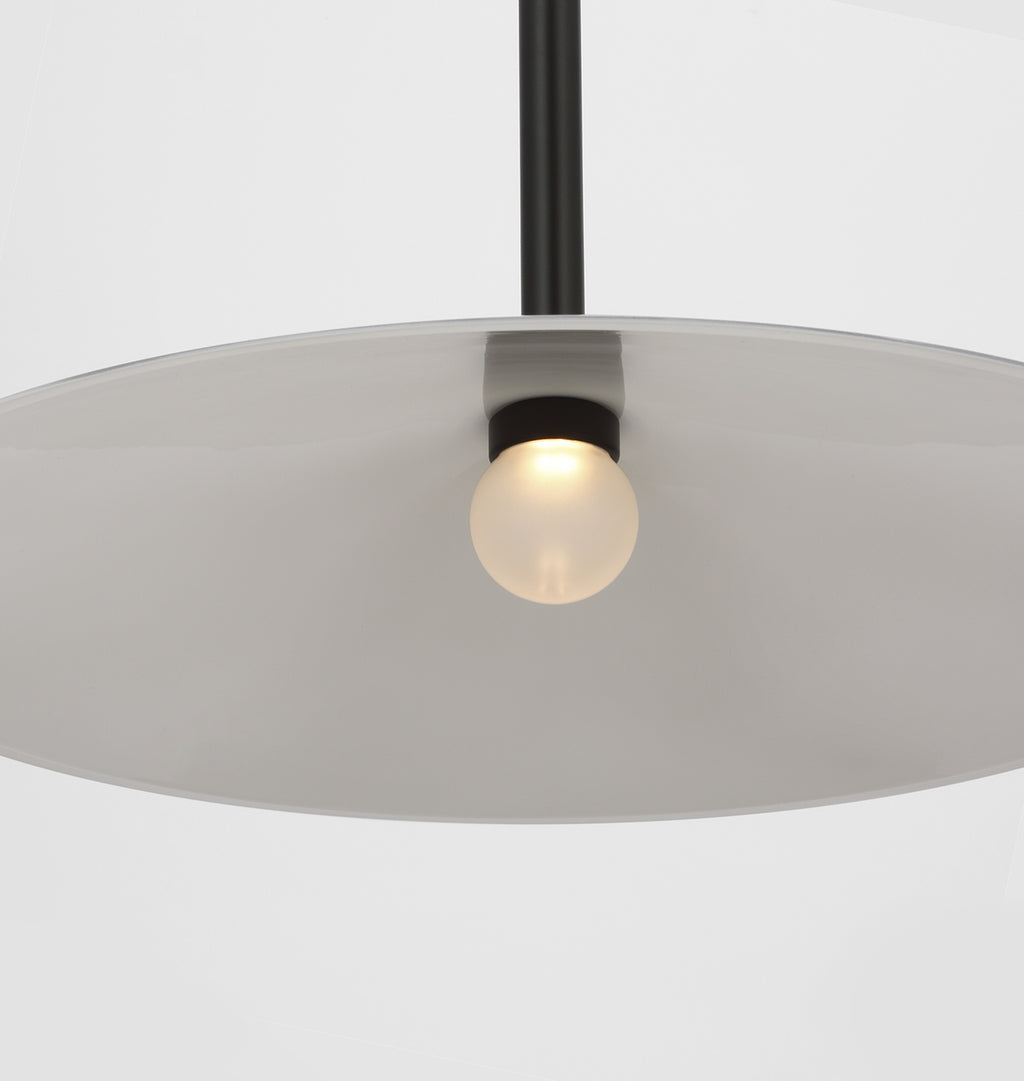 Ponce 18" Pendant Iron White Glass