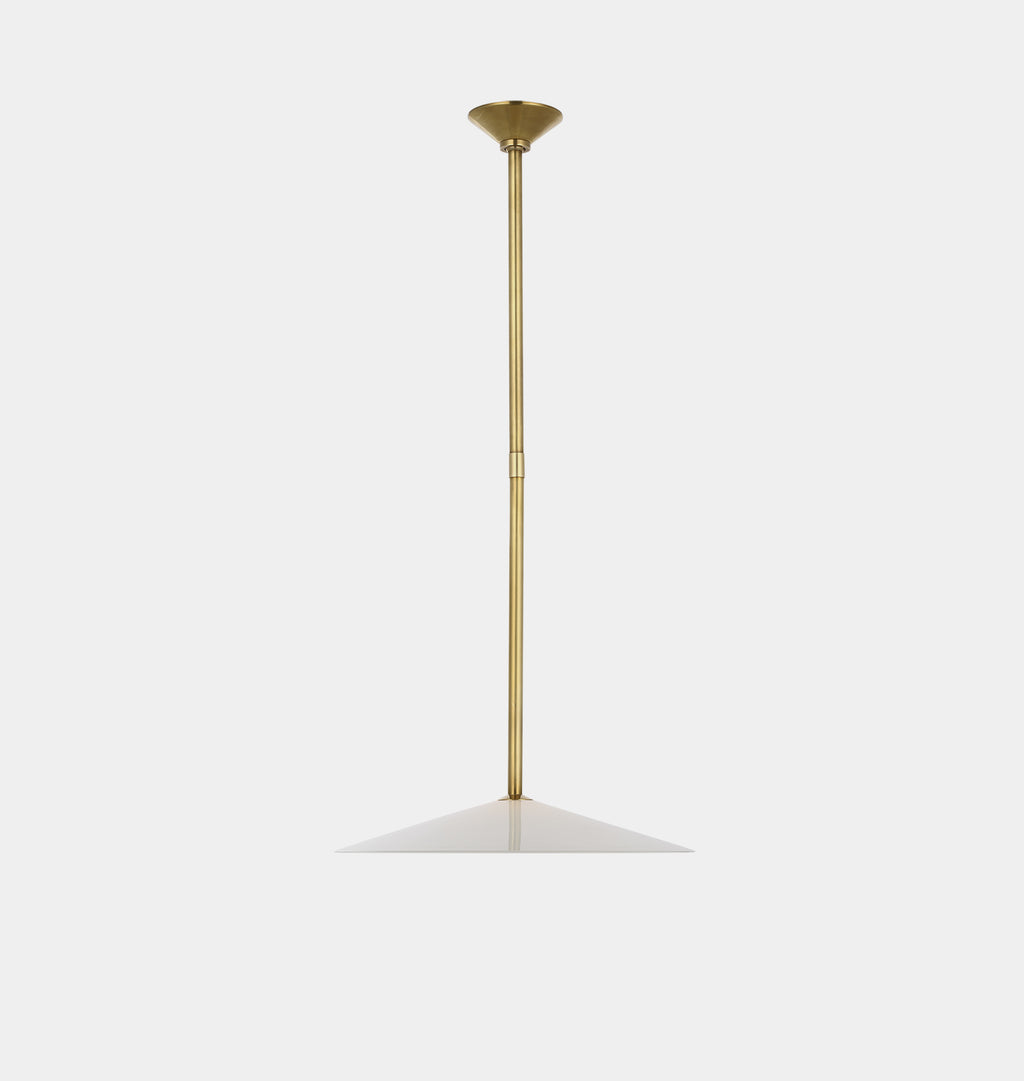 Ponce 18" Pendant Antique Brass White Glass