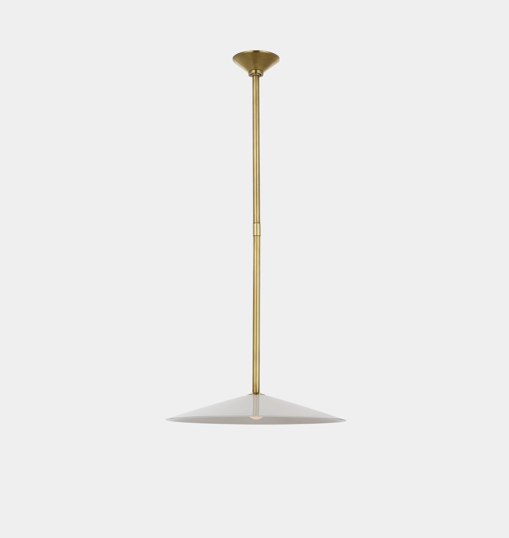 Ponce 18" Pendant Antique Brass White Glass