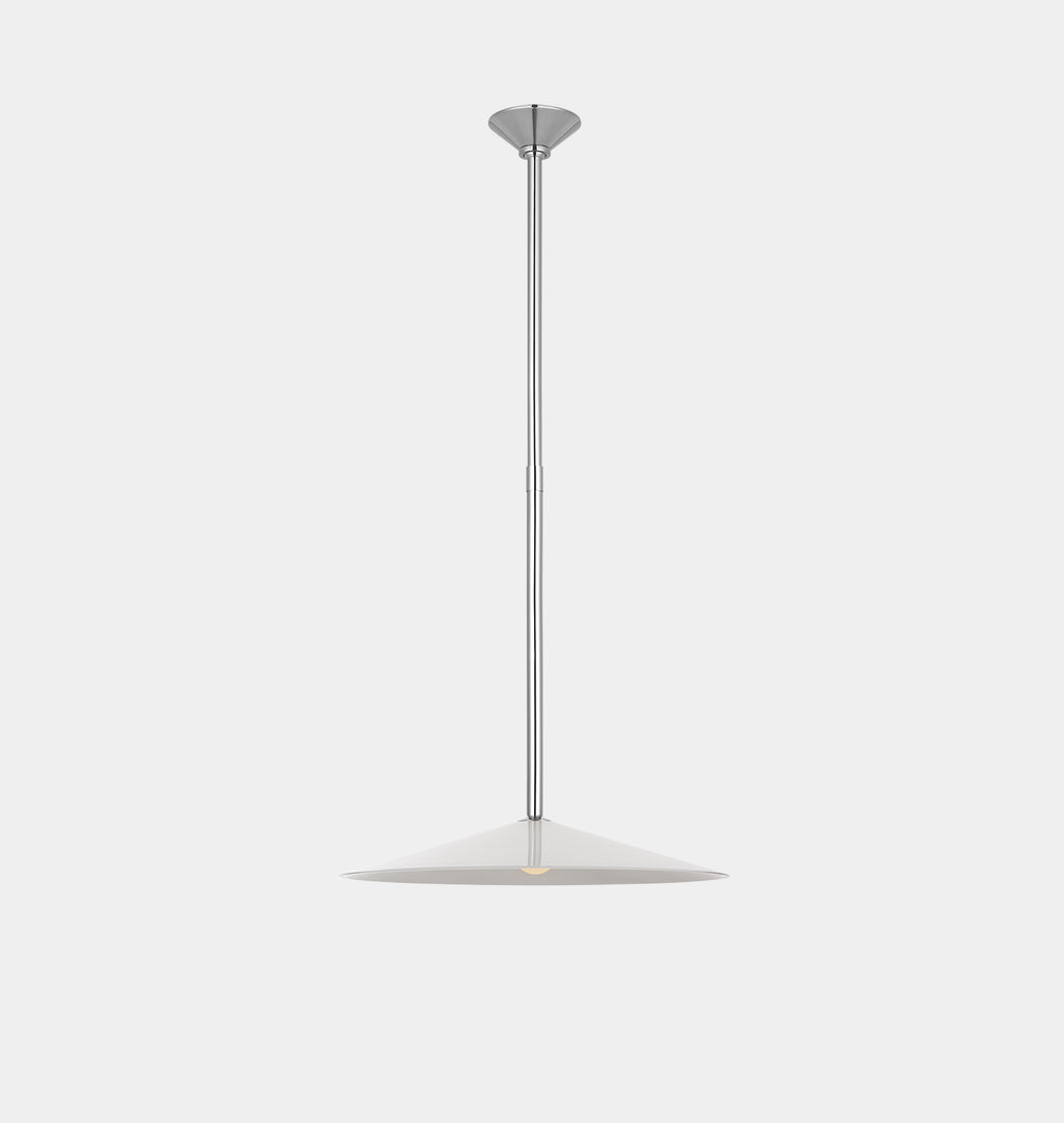 Ponce 18" Pendant Polished Nickel White Glass