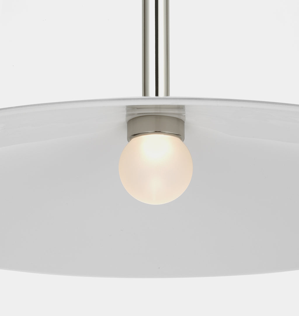 Ponce 18" Pendant Polished Nickel White Glass