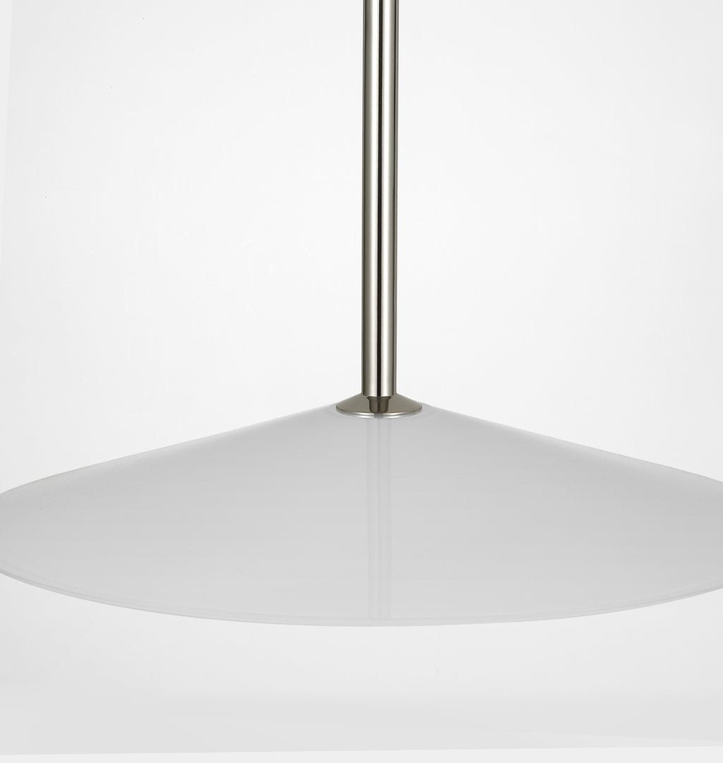 Ponce 18" Pendant Polished Nickel White Glass