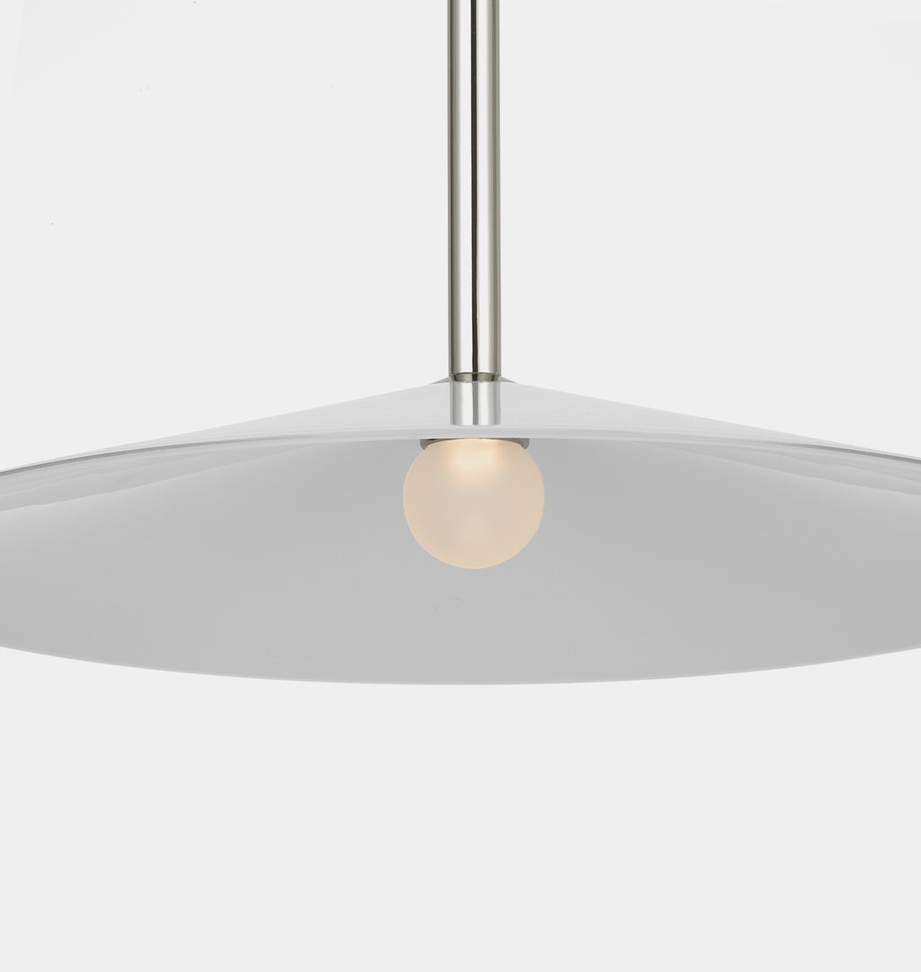 Ponce 18" Pendant Polished Nickel White Glass