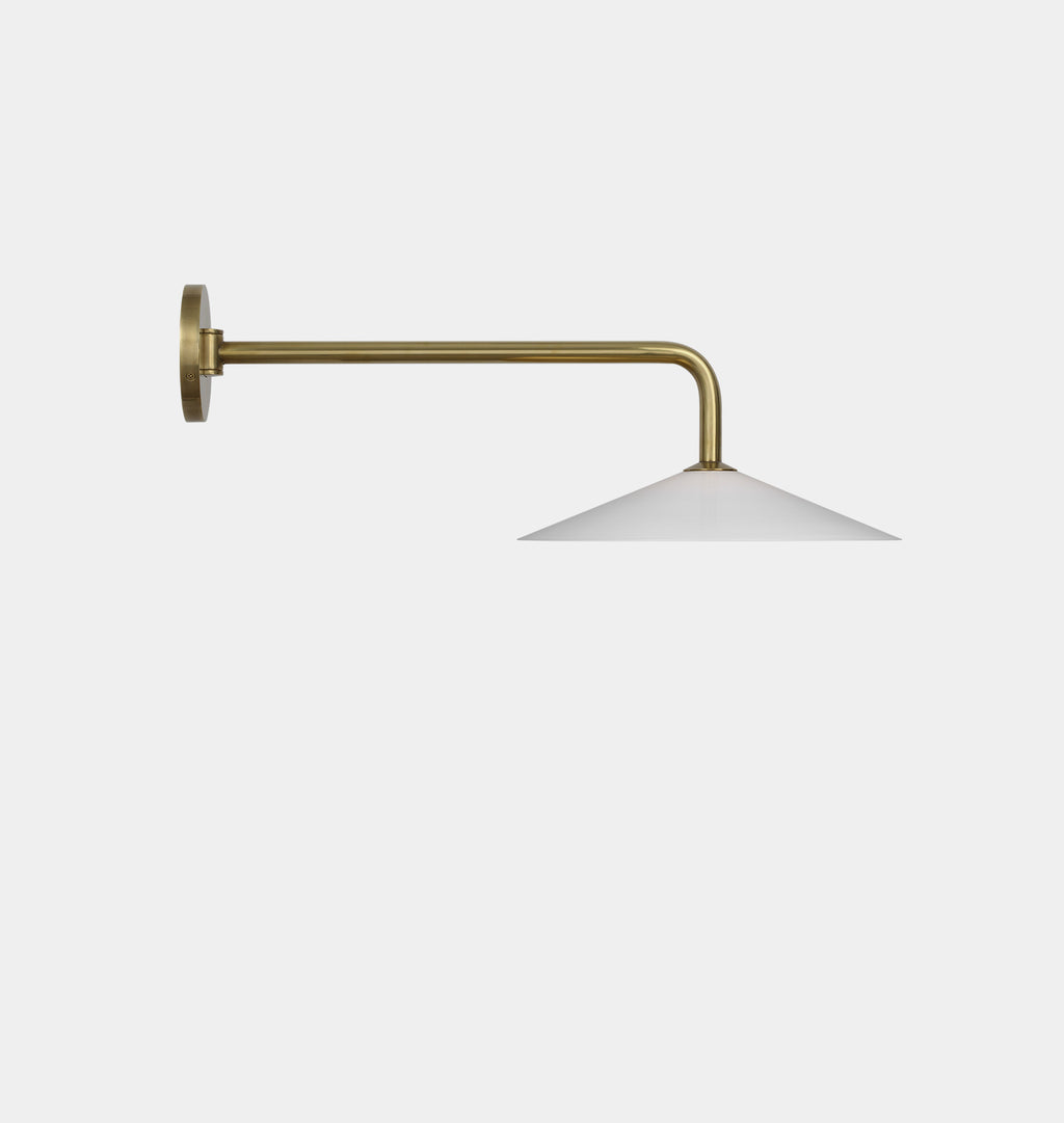 Ponce Articulating Sconce Antique Brass White Glass