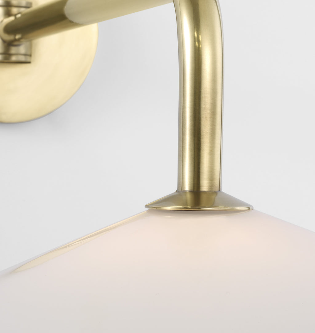 Ponce Articulating Sconce Antique Brass White Glass