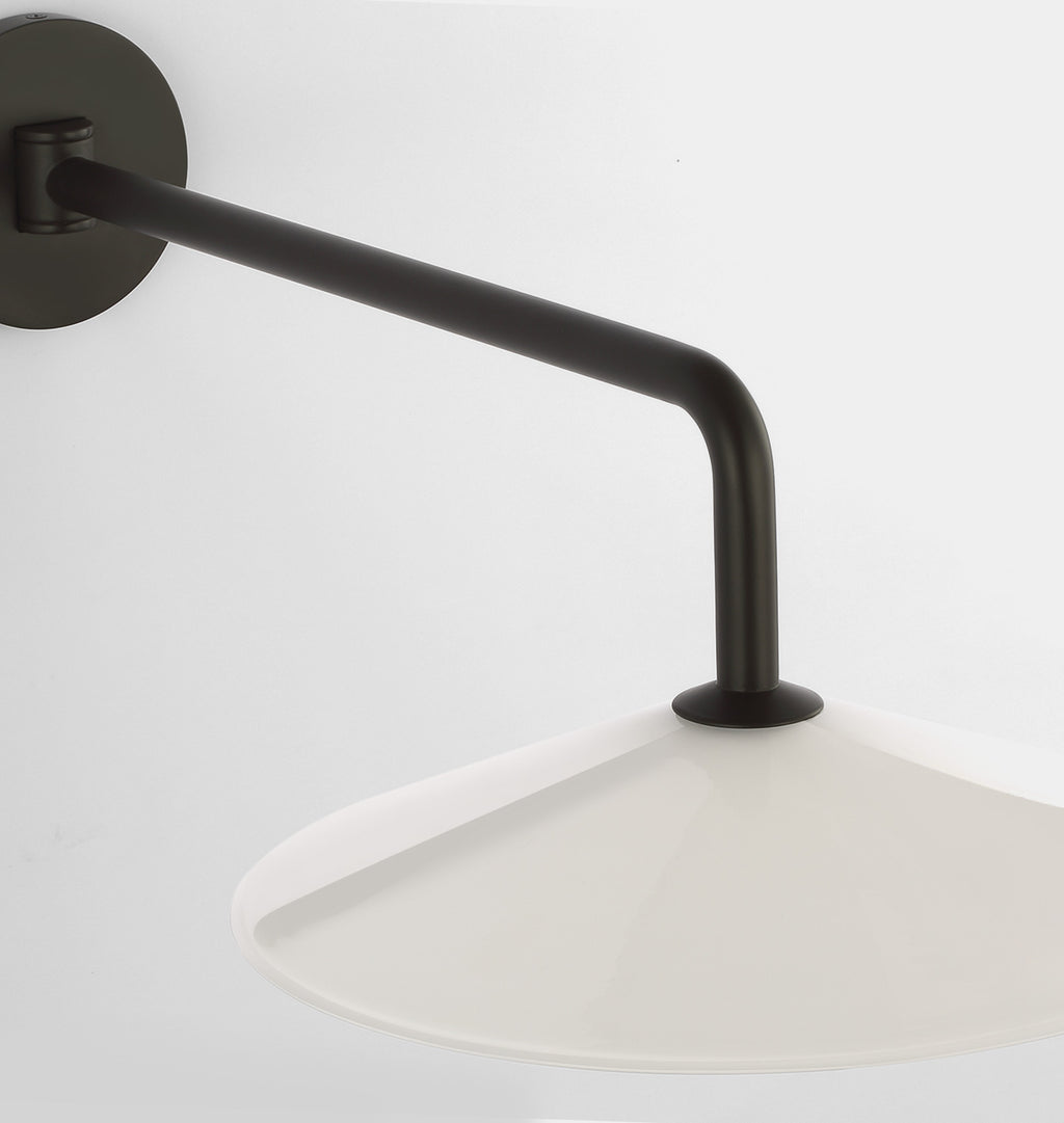 Ponce Articulating Sconce Iron White Glass