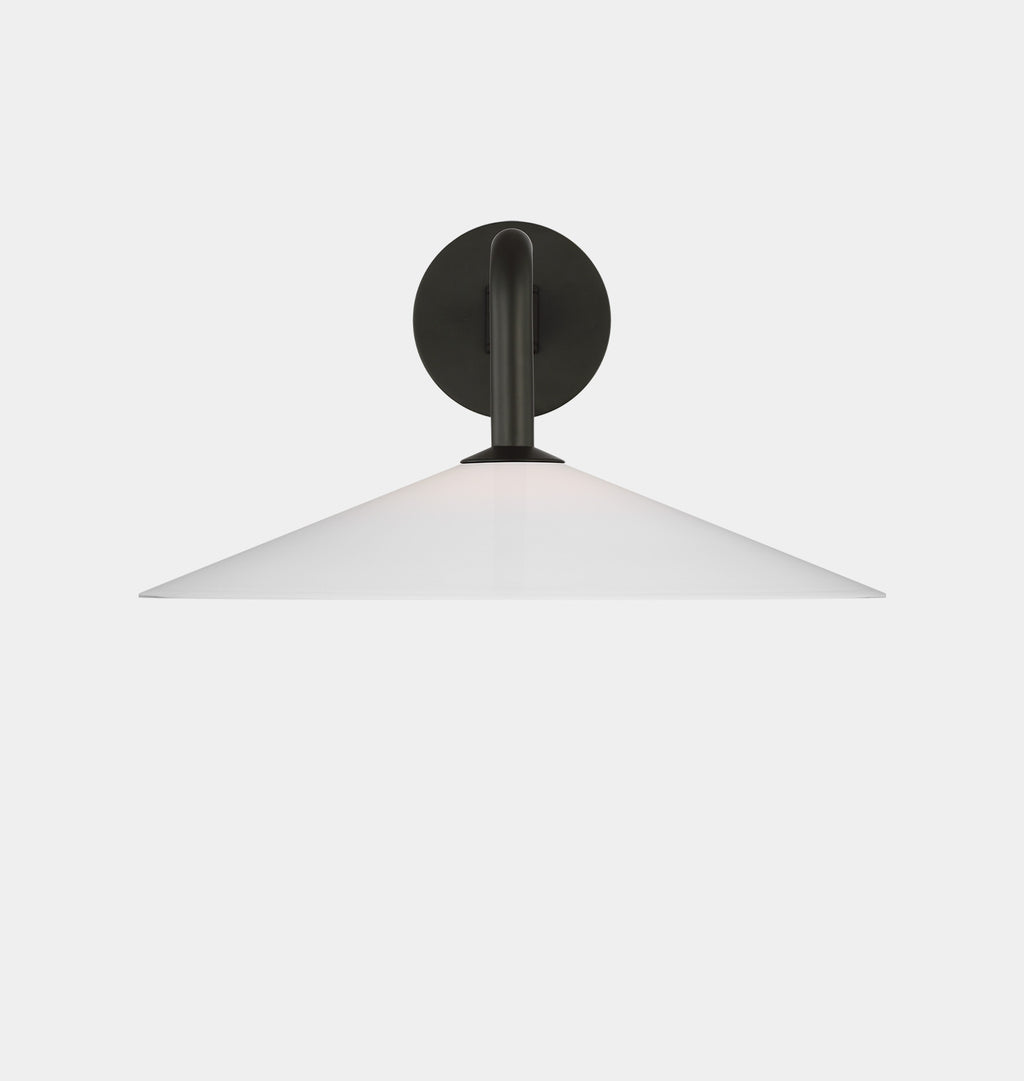 Ponce Articulating Sconce Iron White Glass