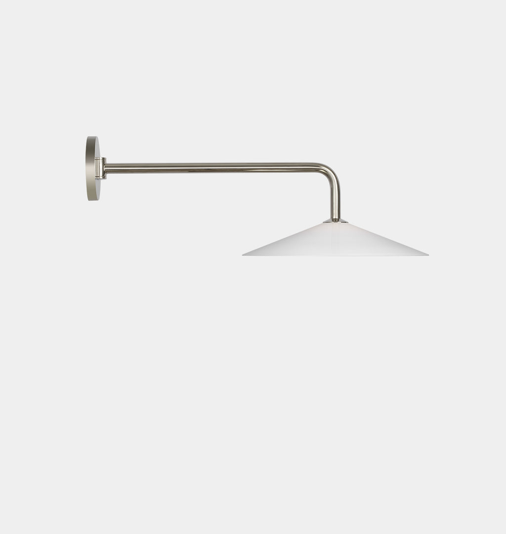 Ponce Articulating Sconce Polished Nickel White Glass