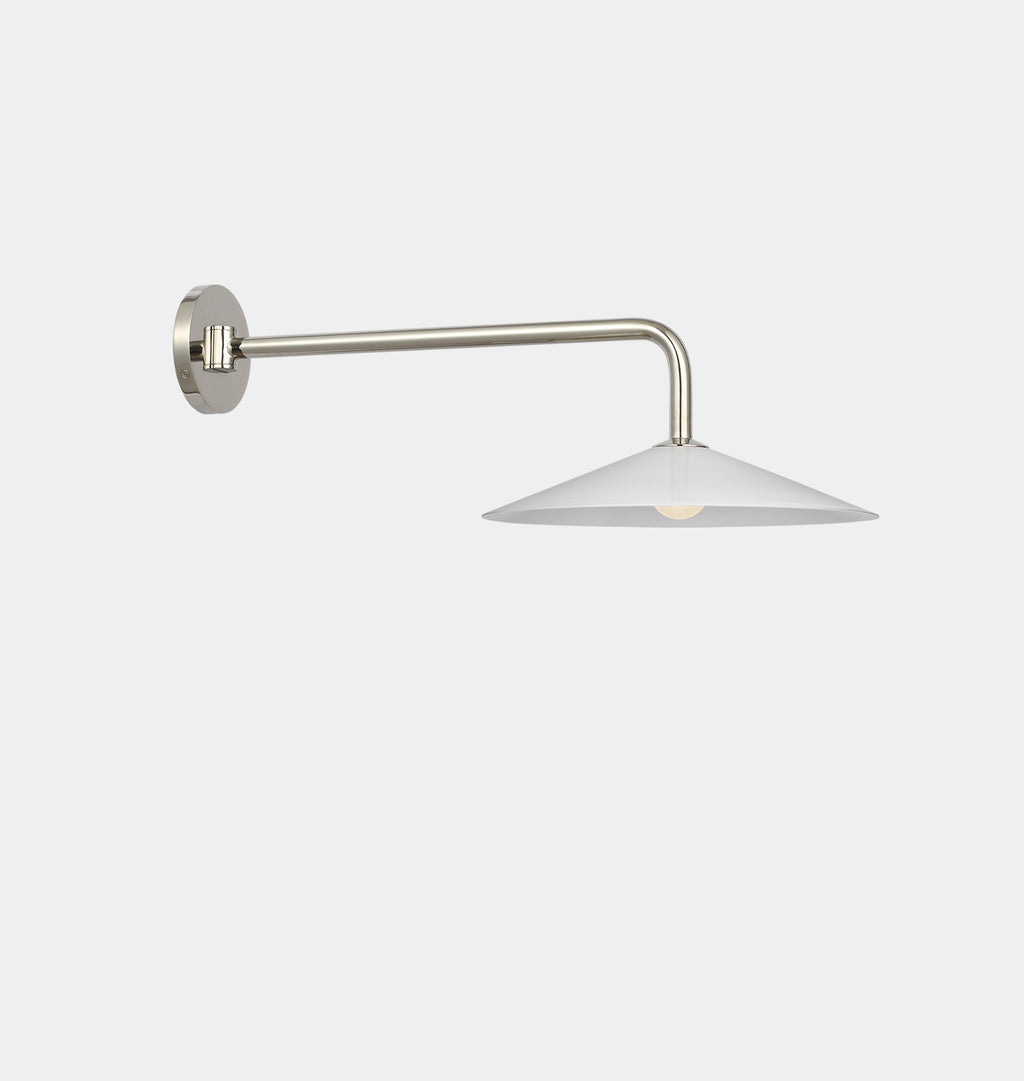 Ponce Articulating Sconce Polished Nickel White Glass