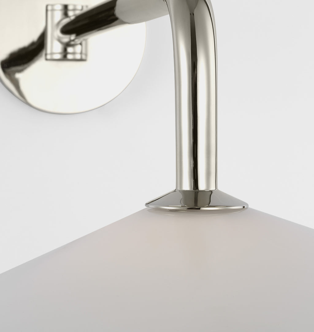 Ponce Articulating Sconce Polished Nickel White Glass