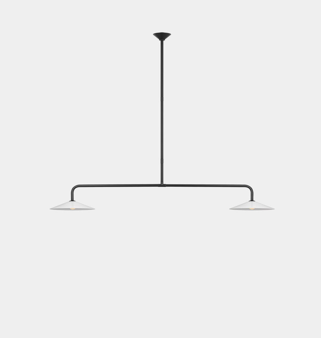 Ponce Linear Pendant Iron and White Glass