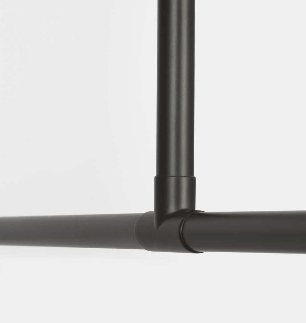 Ponce Linear Pendant Iron and White Glass