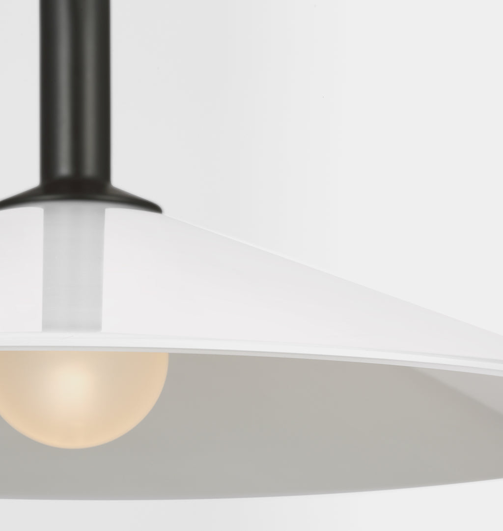 Ponce Linear Pendant Iron and White Glass