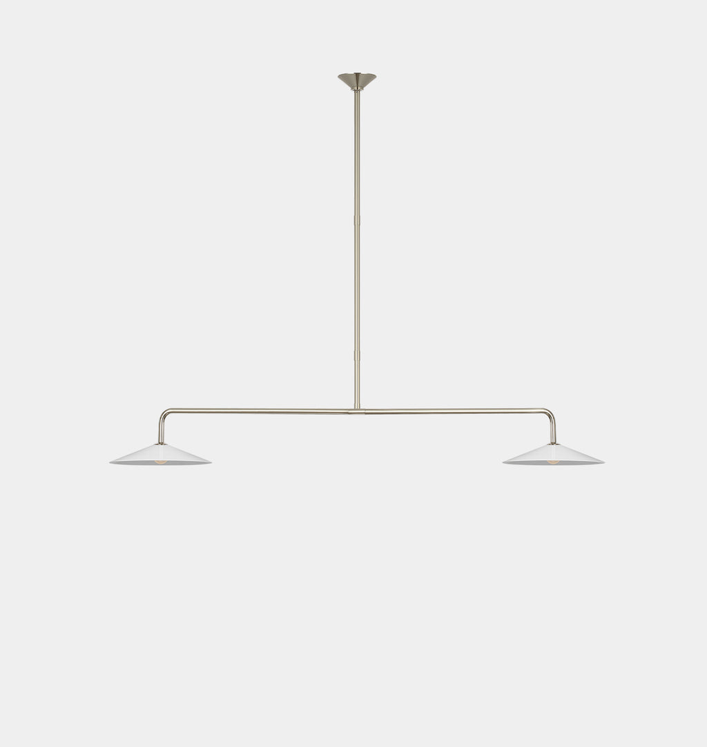Ponce Linear Pendant Polished Nickel and White Glass