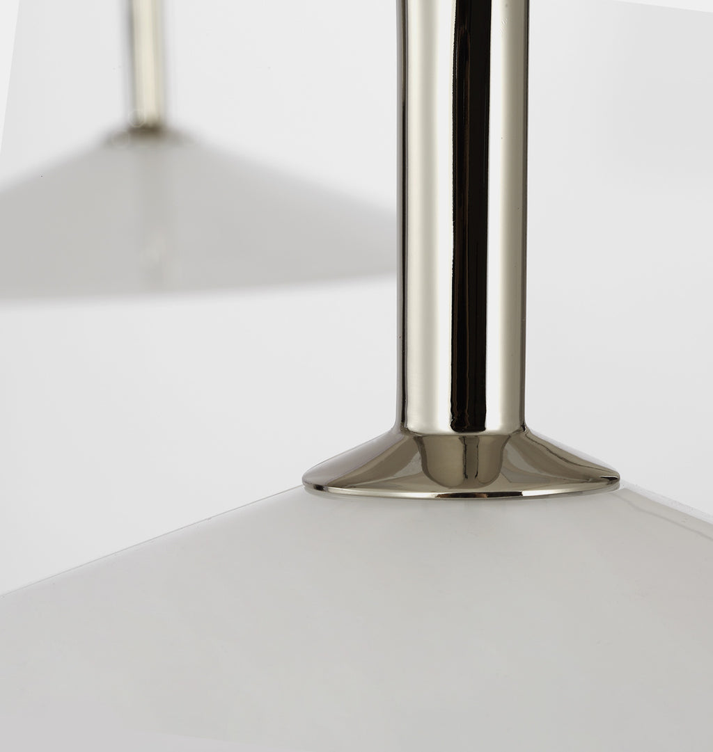 Ponce Linear Pendant Polished Nickel and White Glass