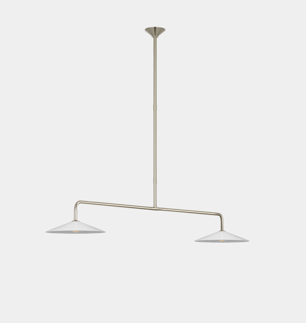 Ponce Linear Pendant Polished Nickel and White Glass