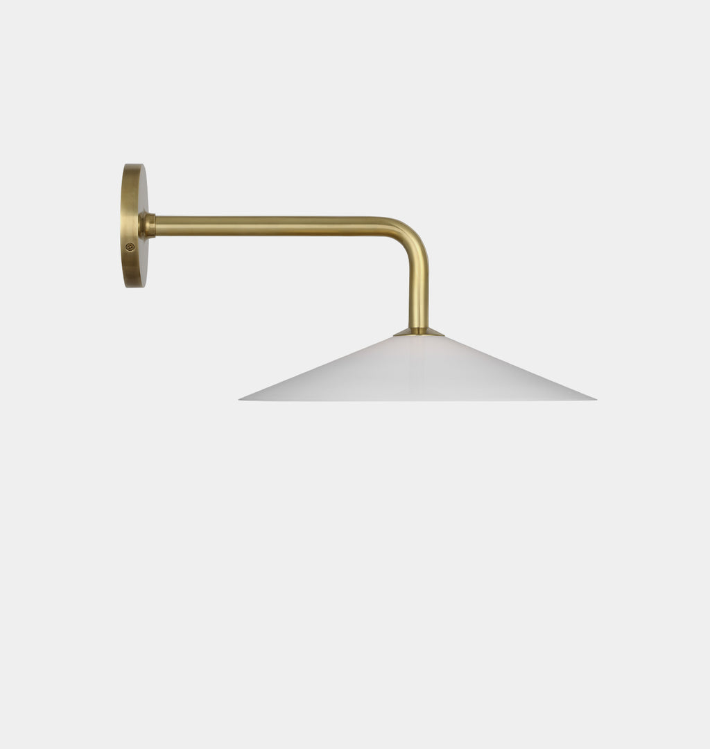 Ponce Sconce Antique Brass White Glass