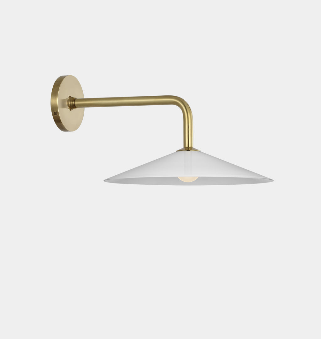 Ponce Sconce Antique Brass White Glass