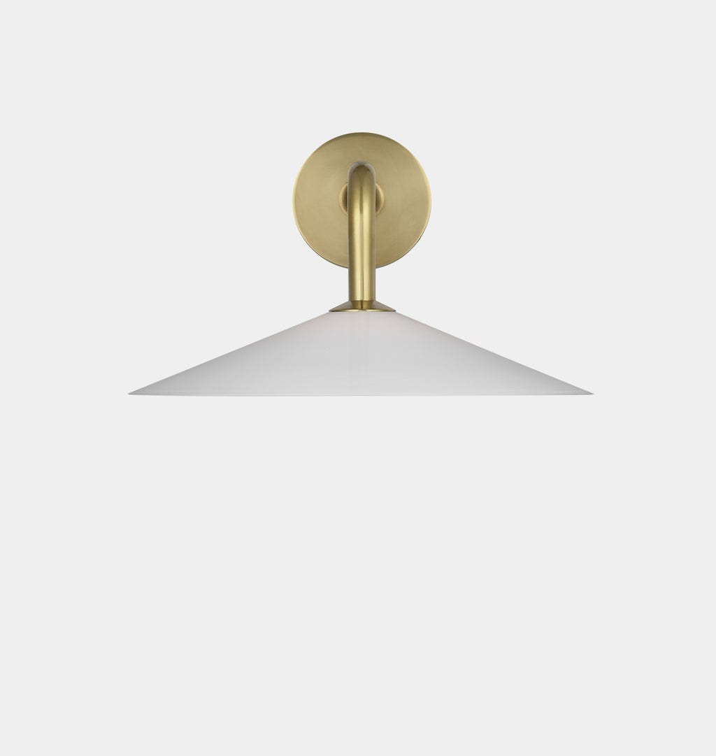 Ponce Sconce Antique Brass White Glass
