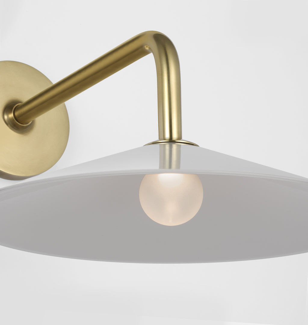 Ponce Sconce Antique Brass White Glass