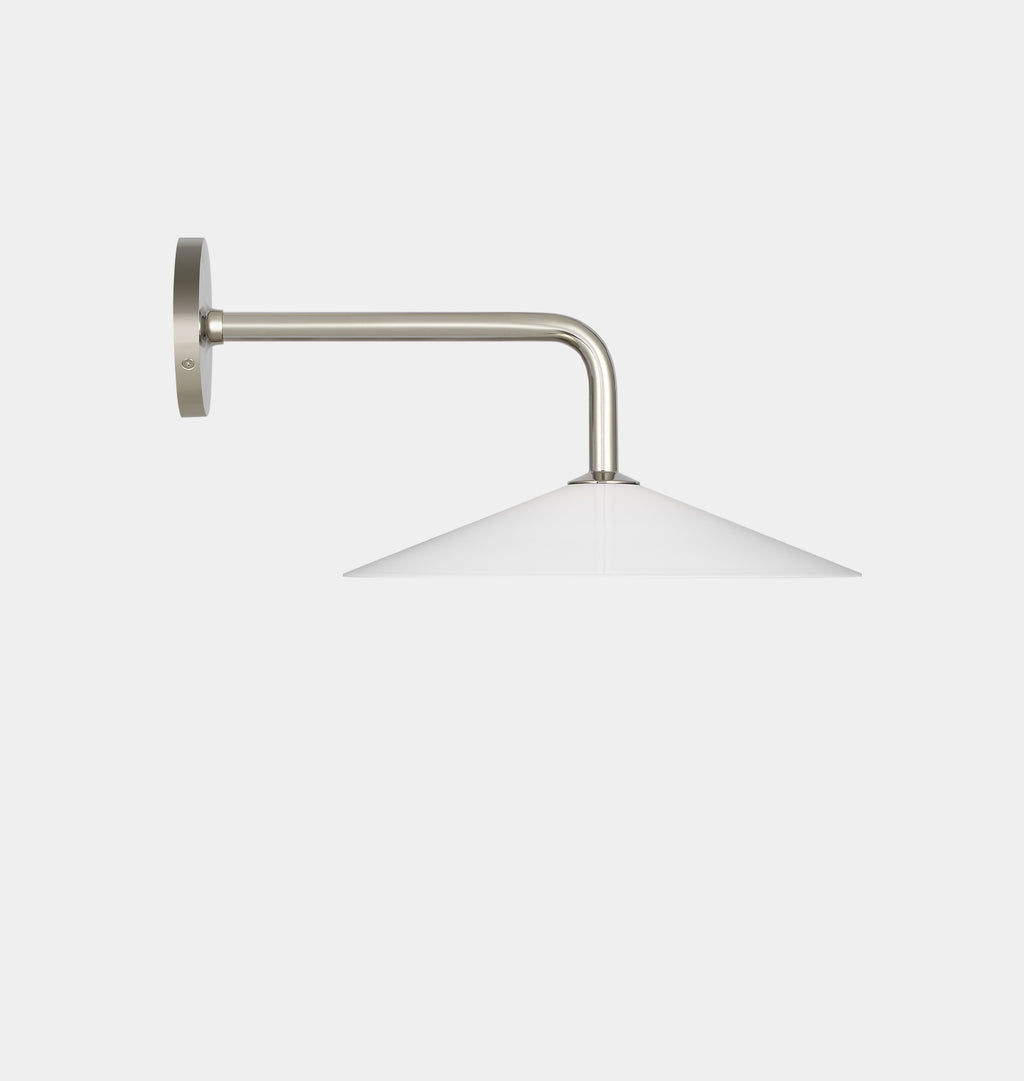 Ponce Sconce Polished Nickel White Glass