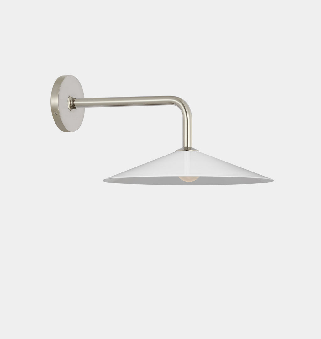 Ponce Sconce Polished Nickel White Glass
