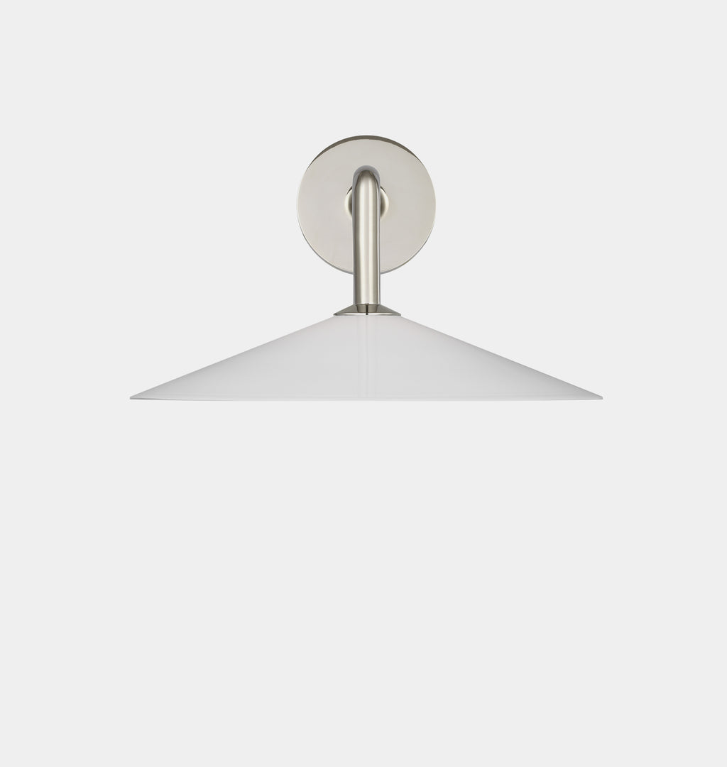 Ponce Sconce Polished Nickel White Glass