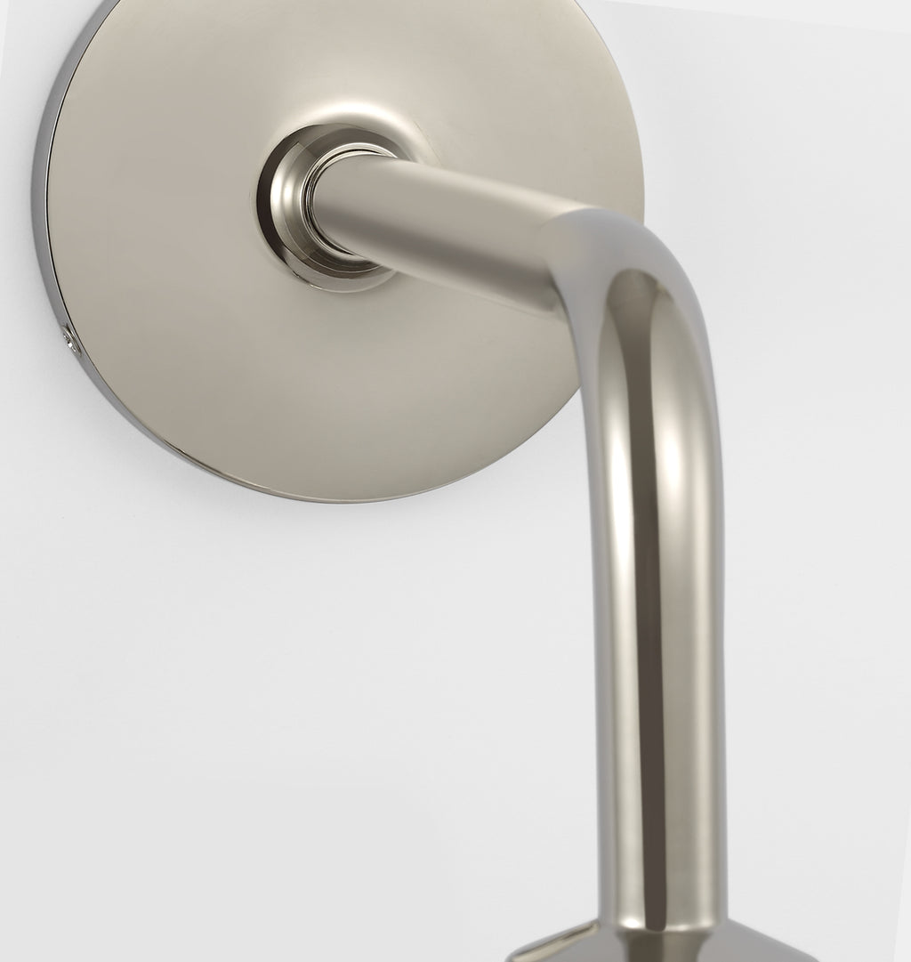 Ponce Sconce Polished Nickel White Glass