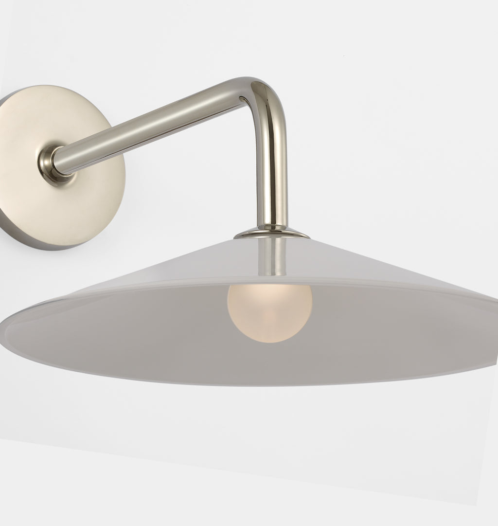 Ponce Sconce Polished Nickel White Glass