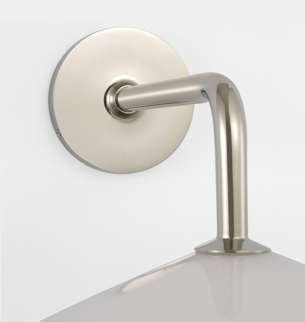 Ponce Sconce Polished Nickel White Glass