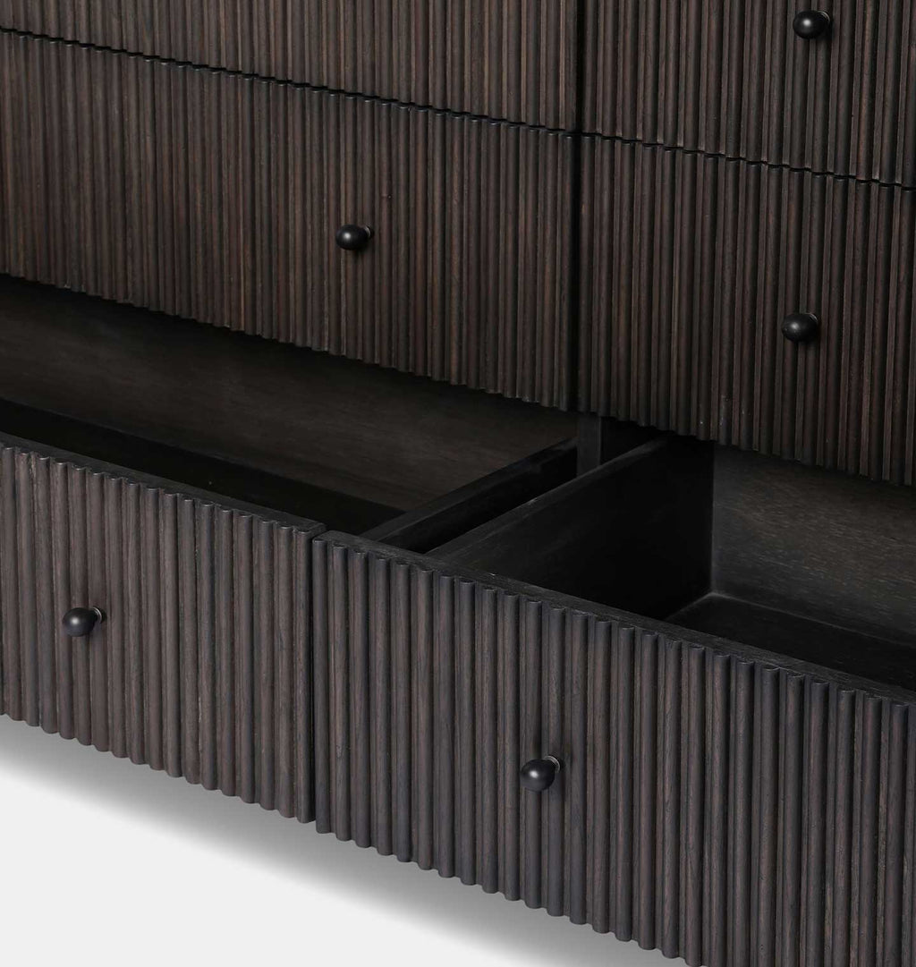 Eloise 6 Drawer Dresser Smoked Black Mindi