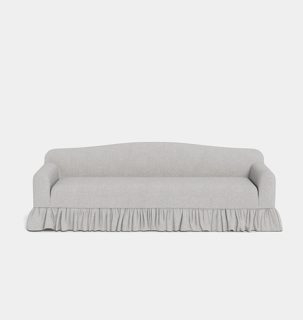 Rhodes Skirted Slipcovered Sofa Haze