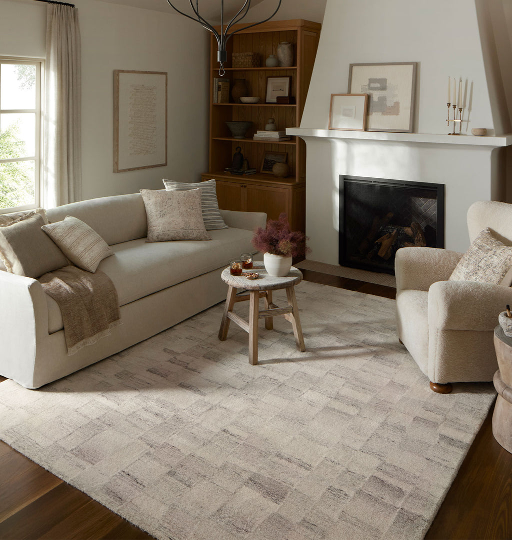 Rocky ROC-01 Ivory / Silver Area Rug