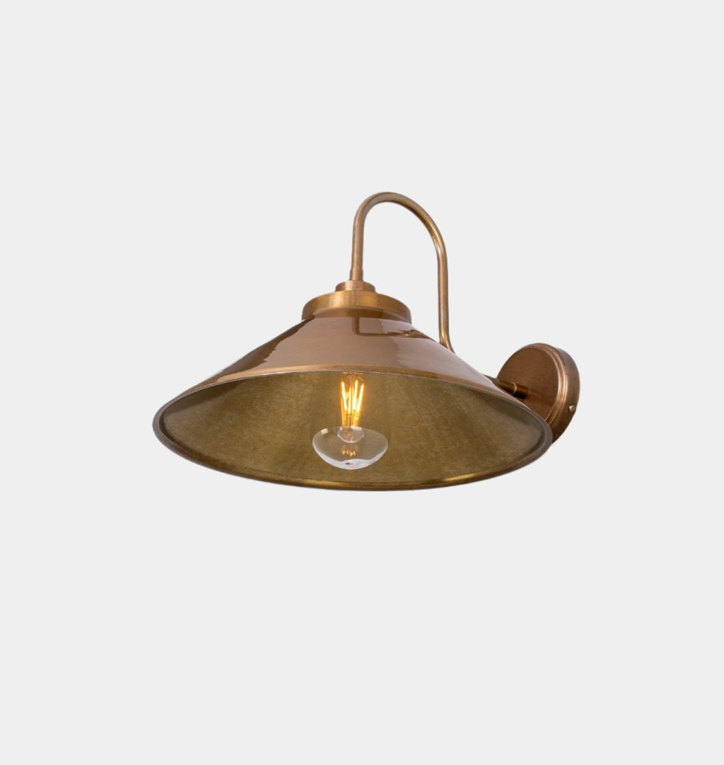 Rio Swan Neck Wall Light Antique Brass