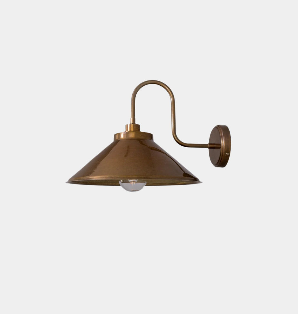 Rio Swan Neck Wall Light Antique Brass