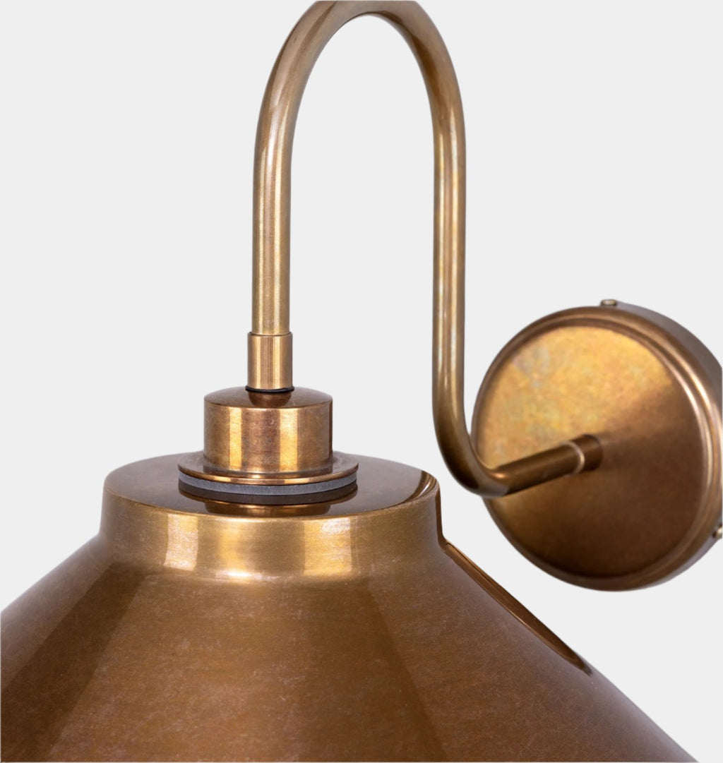 Rio Swan Neck Wall Light Antique Brass