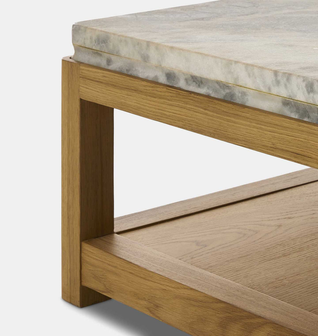Roberta Coffee Table Sandblasted White Marble