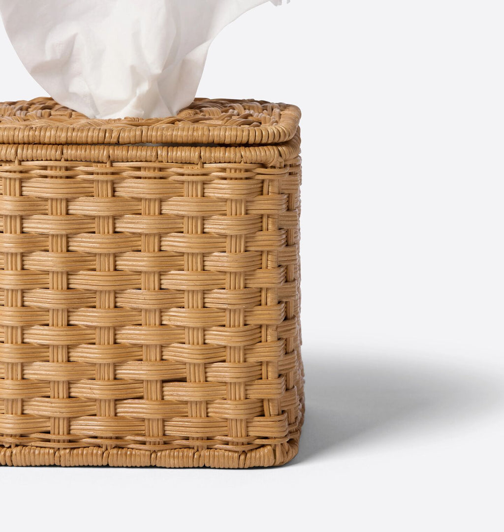 June Tissue Box Blonde Wicker 