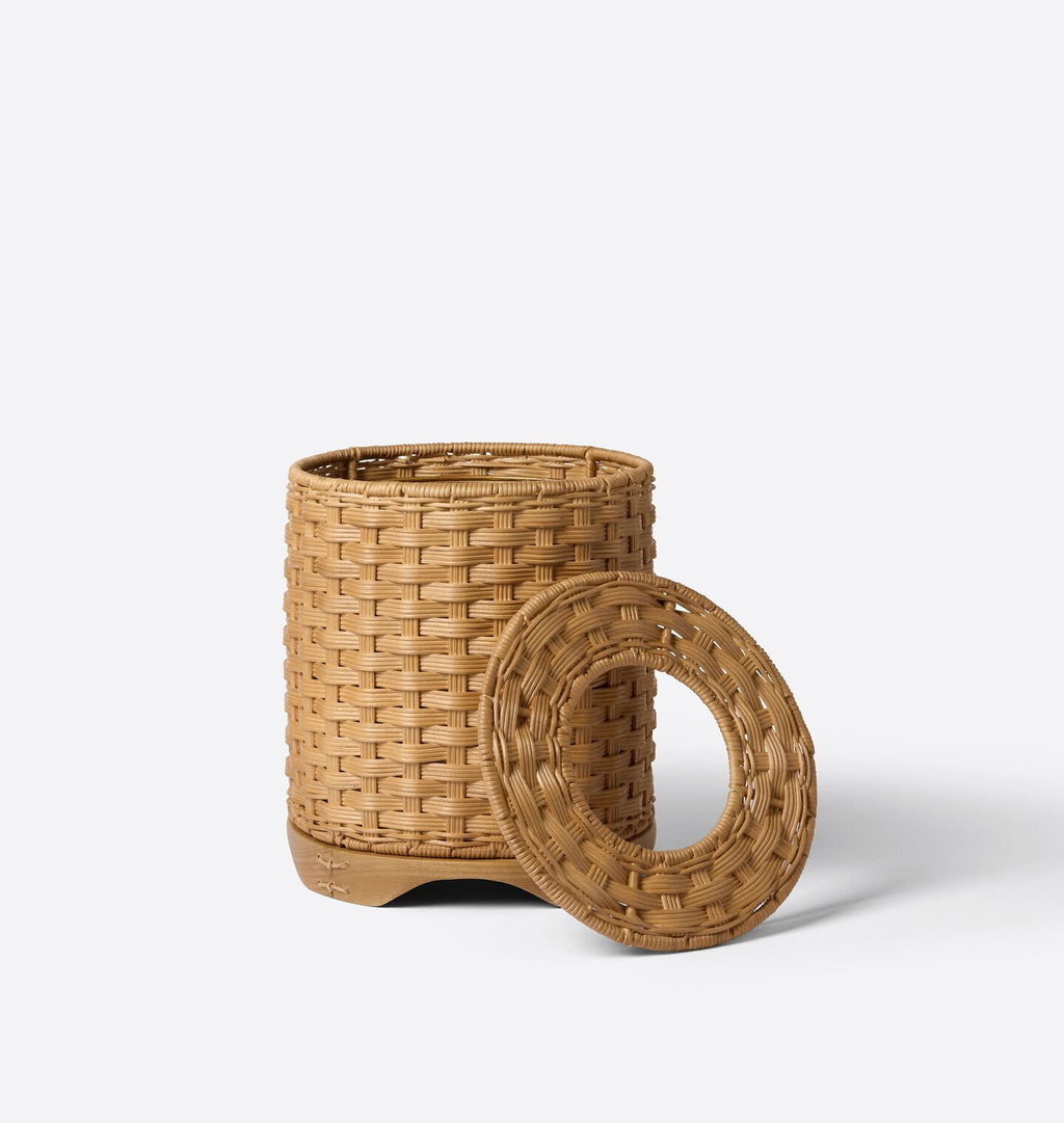 June Waste Basket Blonde Wicker