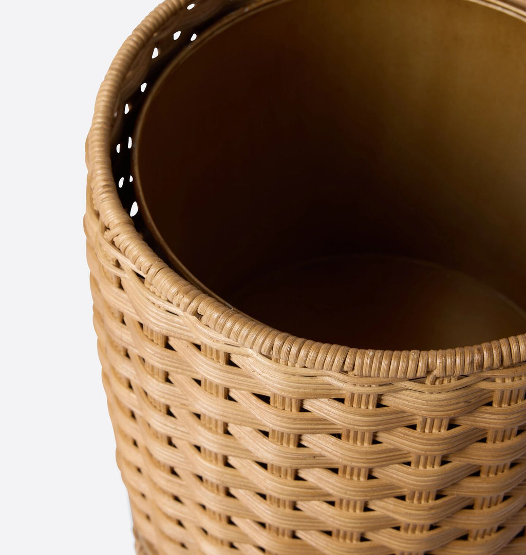 June Waste Basket Blonde Wicker