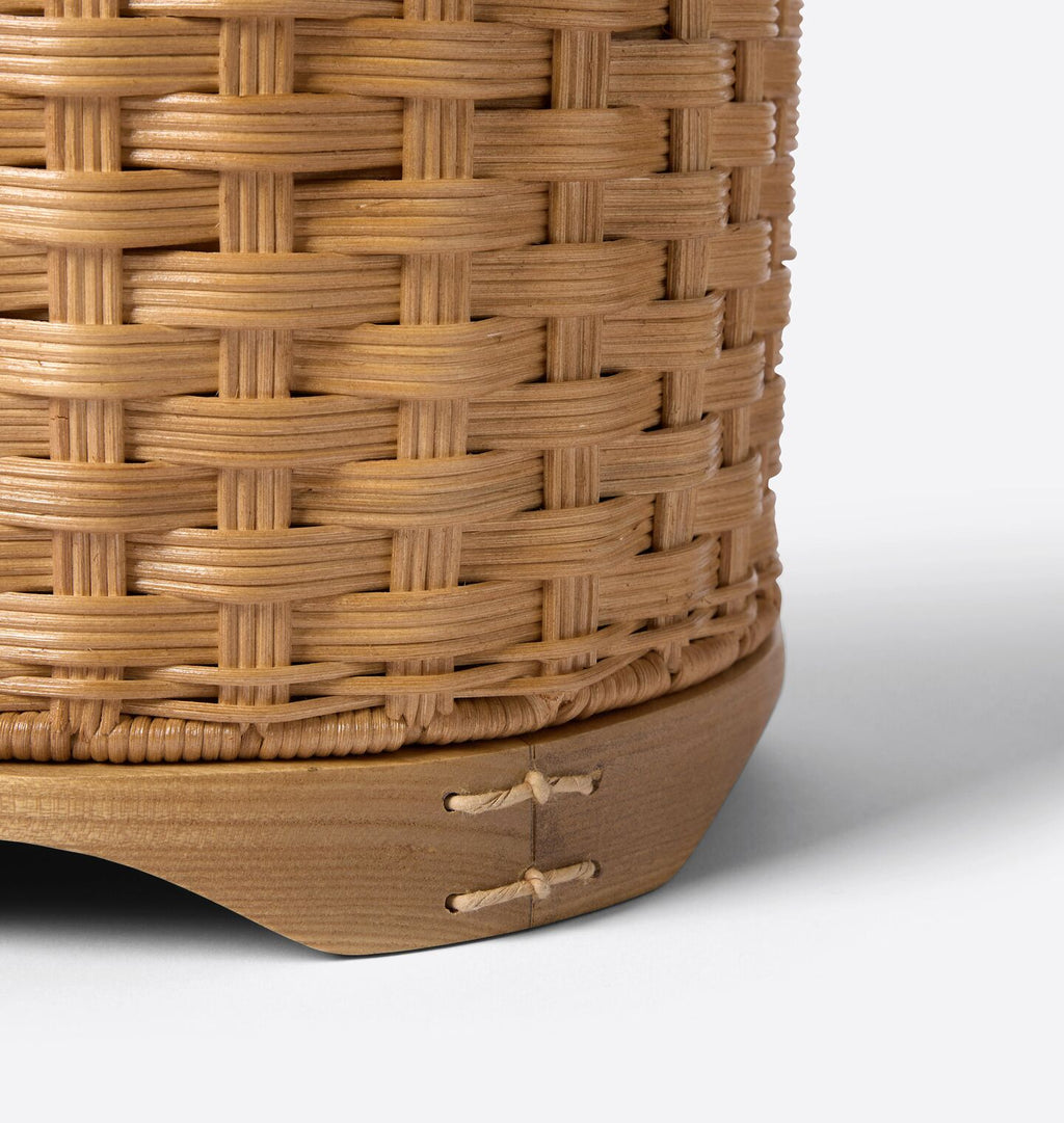 June Waste Basket Blonde Wicker