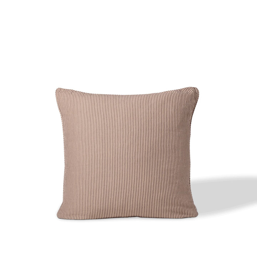 Striped square pillow on a white background