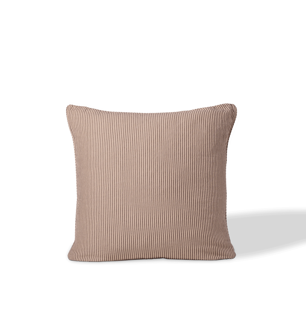 Striped square pillow on a white background