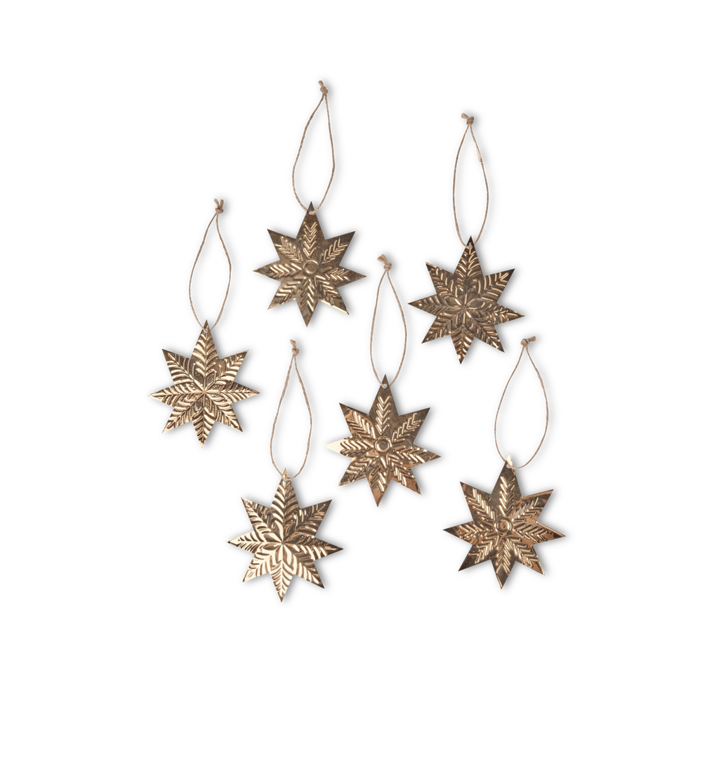 Star Tin Ornament Set S/6